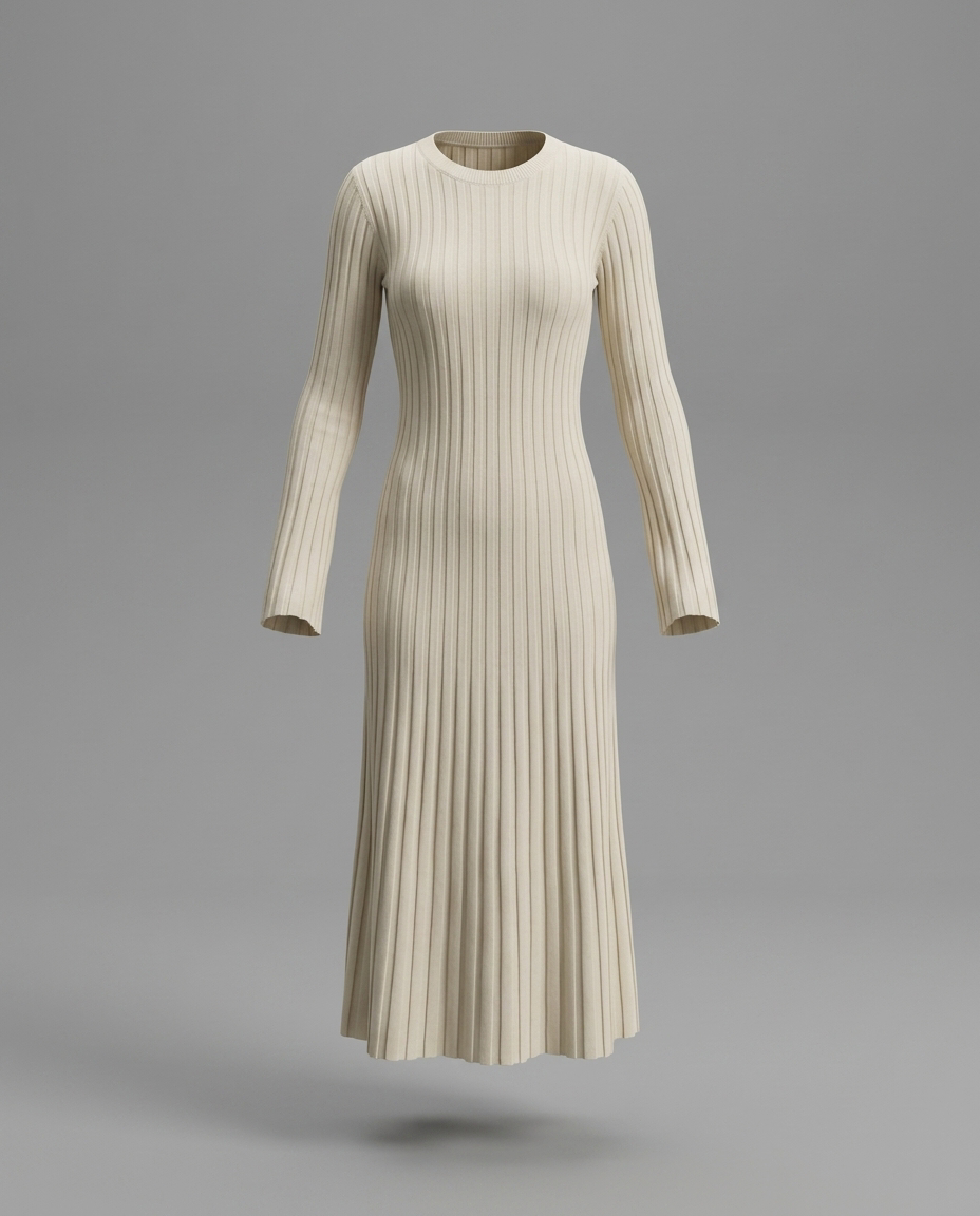 Wide Rib Maxi Knitted Dress