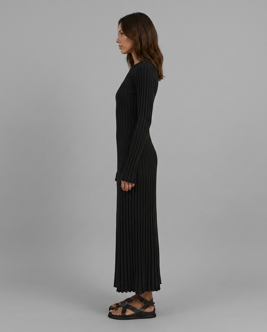 Wide Rib Maxi Knitted Dress